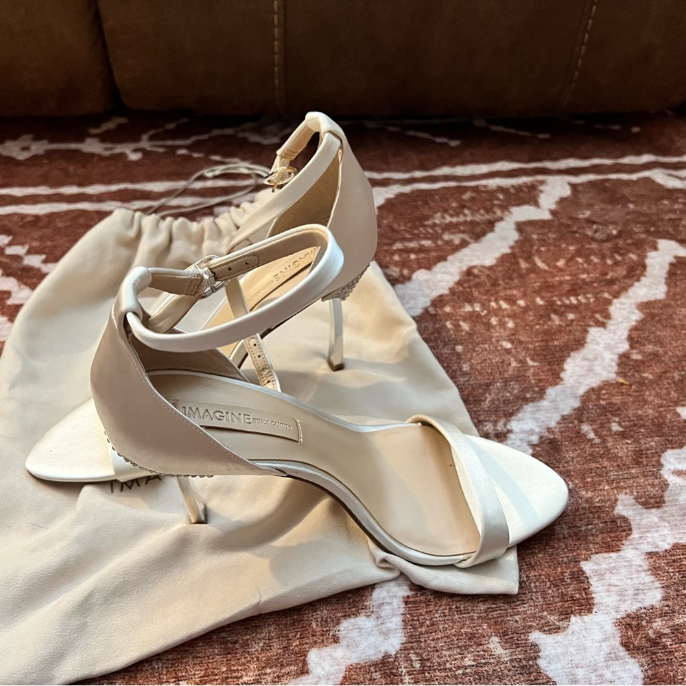 Imagine Vince Camuto Elegant Satin Cream Heels